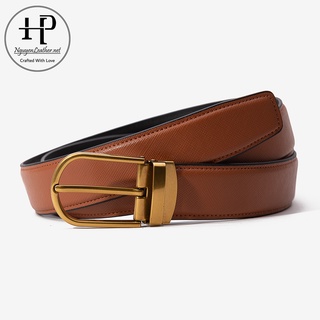 Dây Lưng Nam Màu Đen Da Safiano Nhập Khẩu Phong Cách Công Sở Lịch Lãm