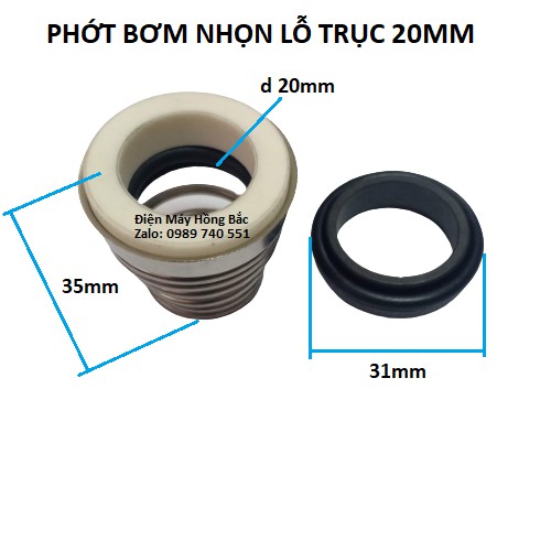 Phớt bơm nước lò xo nhọn trục 20mm đến 24mm