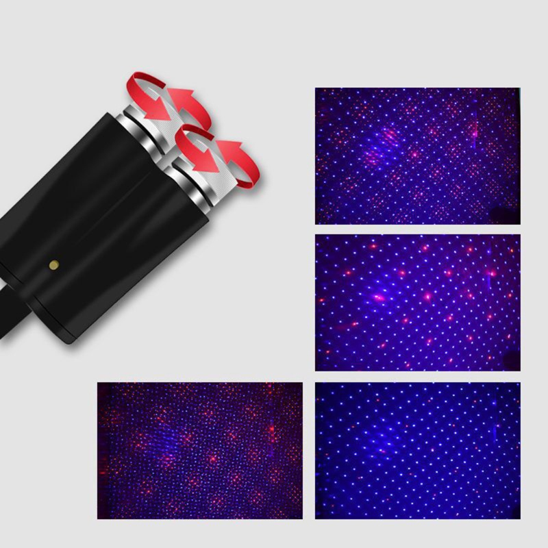 Đèn LED Chiếu Ánh Sáng Trời Sao Gắn Trần Xe Hơi Trang Trí Nội Thất Có Thể Điều Chỉnh Cổng USB