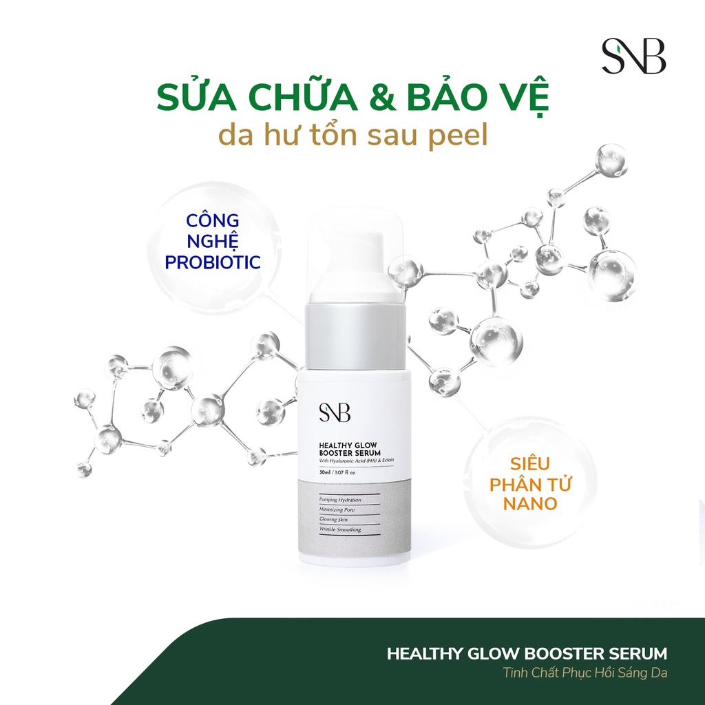 Tinh Chất Phục Hồi Sáng Da HEALTHY GLOW BOOSTER SERUM SNB 30ml Phục Hồi Màng Bảo Vệ Cho Da, Giúp Da Khoẻ Mạnh Căng Bóng