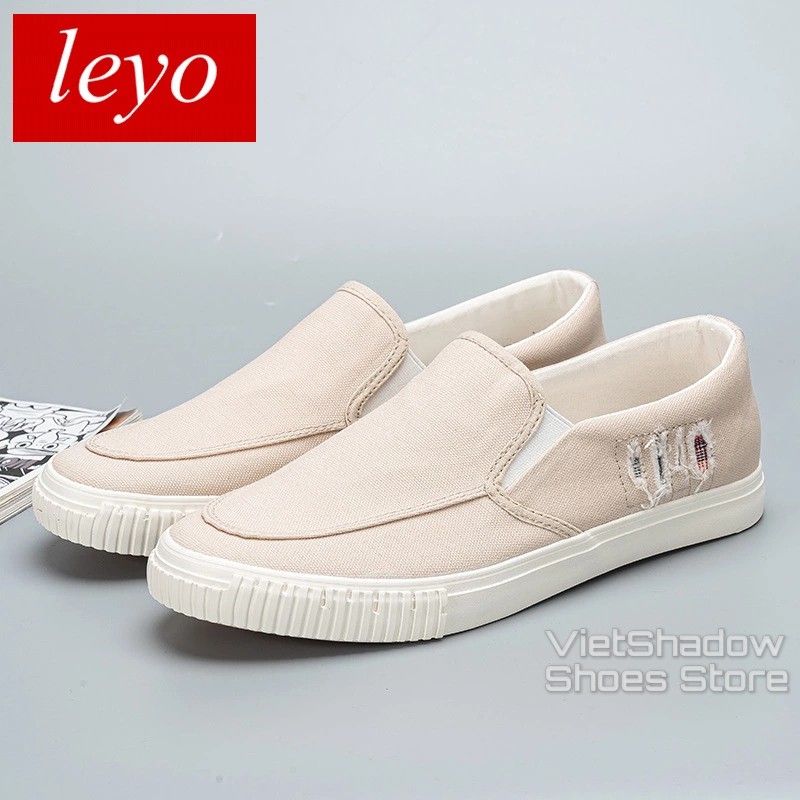 Slip on nam LEYO - Giày lười vải nam "te tua" - Vải thô 3 màu đen, be và vàng - Mã SP A1107 | BigBuy360 - bigbuy360.vn