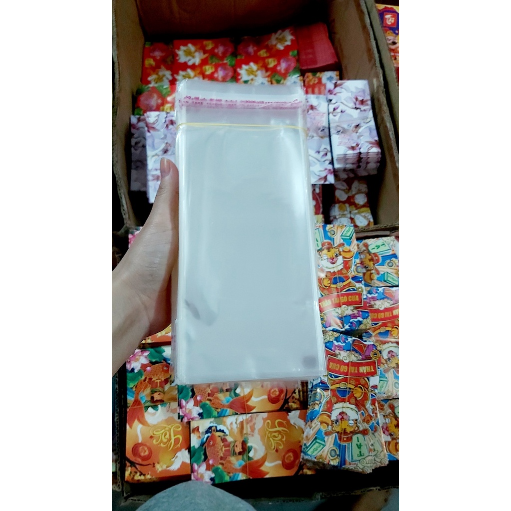 50 túi nilong có dán miệng đựng bao lì xì KT 9x18 50g