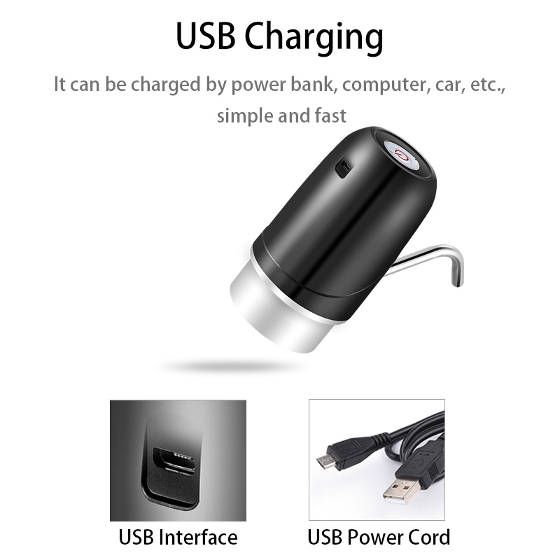 Máy Bơm Nước Tự Động Mini Sạc USB Có Nút Điều Khiển Gấp Gọn Tiện Dụng