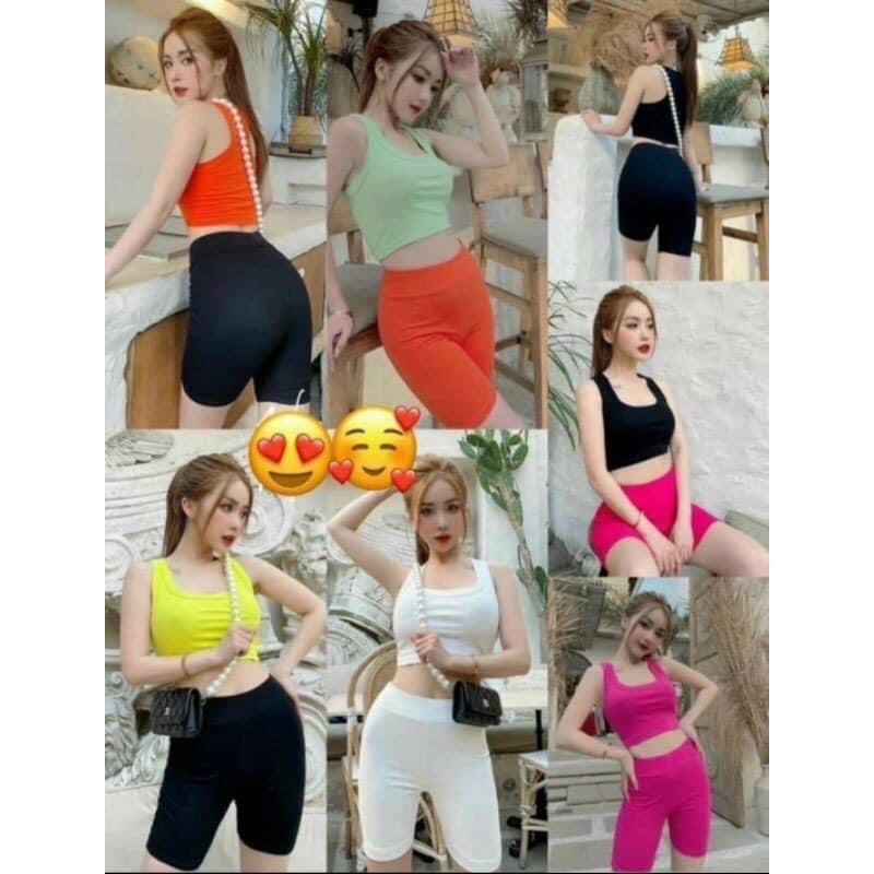 quần legging ngố lửng vải thun cotton sịn sò siêu co giãn