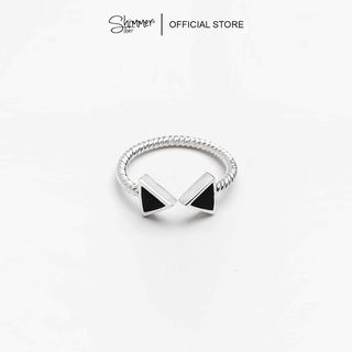Nhẫn bạc 925 shimmer silver hai hình tam giác cá tính độc lạ - outlet black arrow