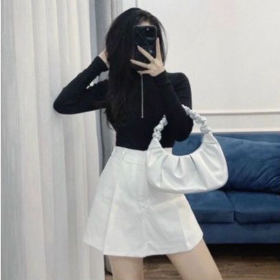 váy xếp ly chữ A có may kèm quần trong siêu hot