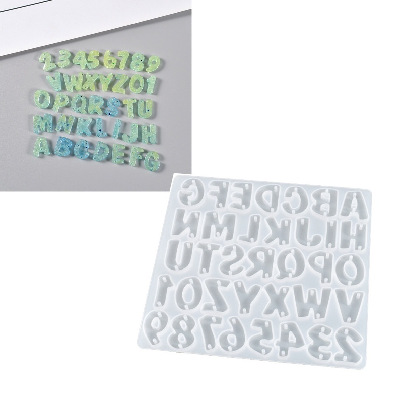 Khuôn Silicone Làm Móc Khóa DIY Có Lỗ Treo