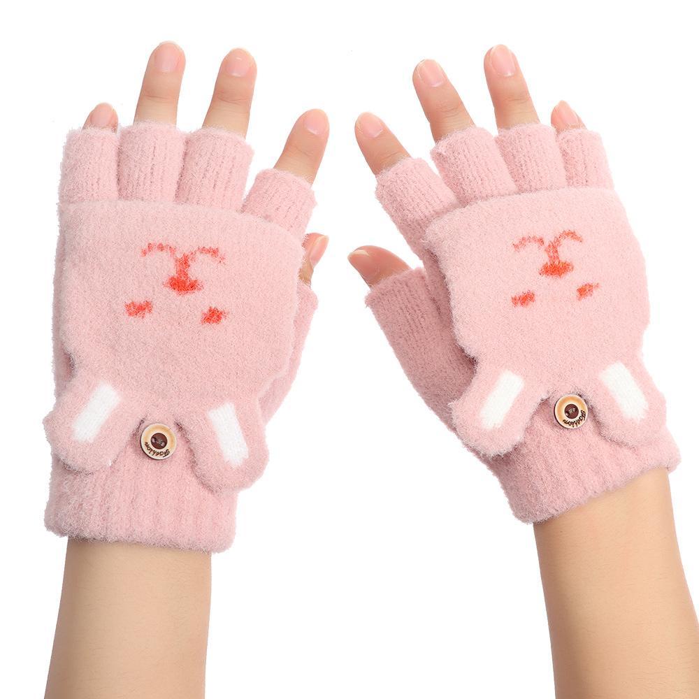 Găng Tay Dệt Kim Co Giãn Mềm Mại Dày Dặn Giữ Ấm Mùa Đông