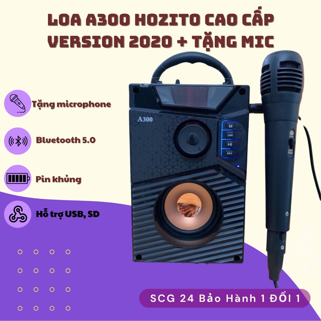 Loa Công Suất Lớn, Loa KAW K500/ K600 Hozito Hát Karaoke Bluetooth Cầm Tay