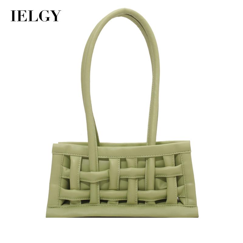 Túi đeo vai IELGY đan tay màu trơn phong cách Pháp thời trang cho nữ
