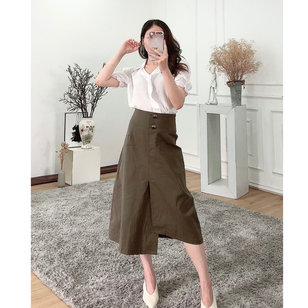 Chân váy dài vạt chéo, phong cách tiểu thư cá tính thương hiệu TK FASHION - CVK469