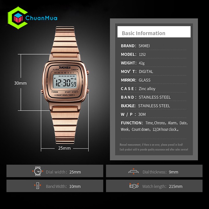 Đồng Hồ Nữ Thể Thao SKMEI 1252 Digital Ladies - DHA560