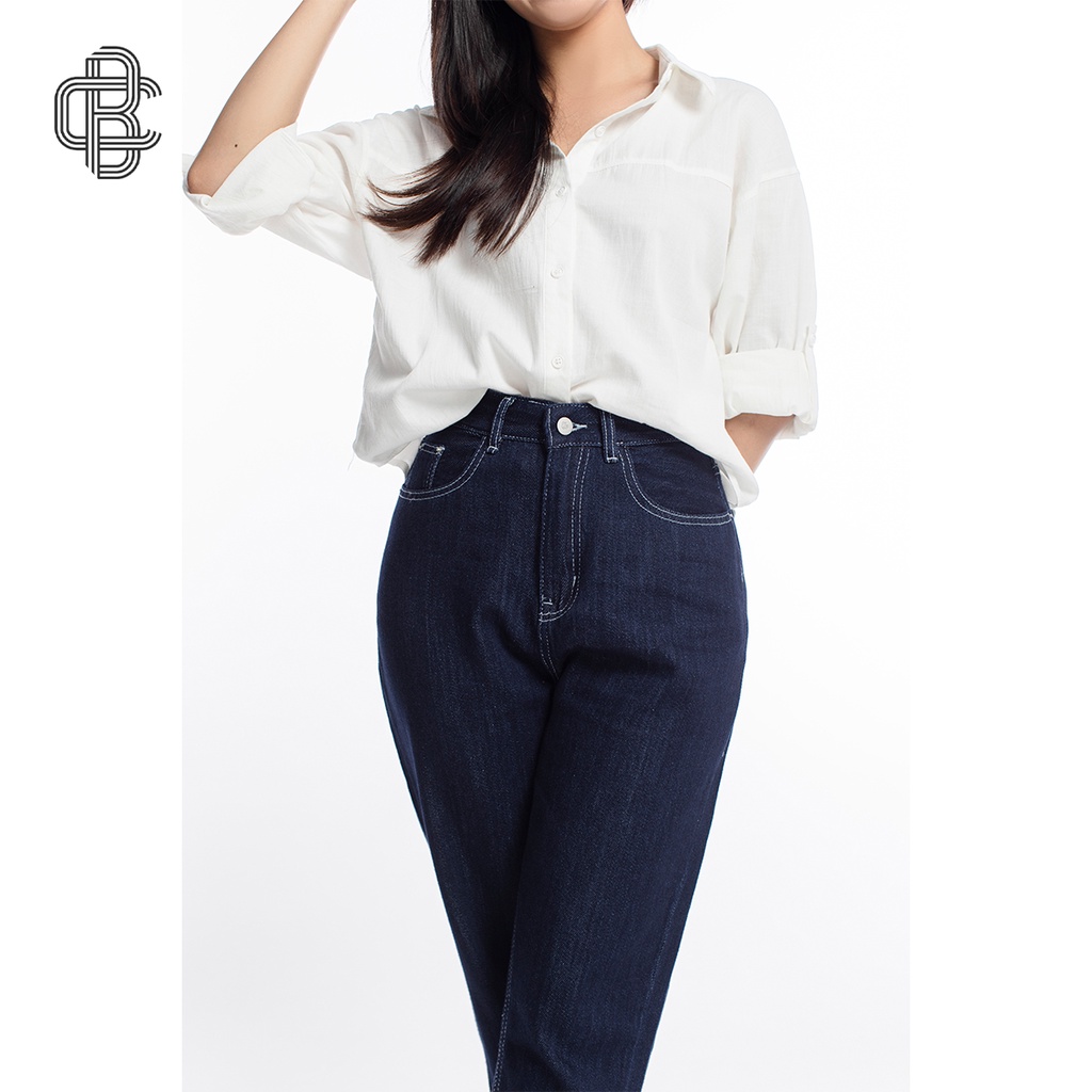 Quần baggy jean nữ màu xanh than nổi bật BG06 - La’coba