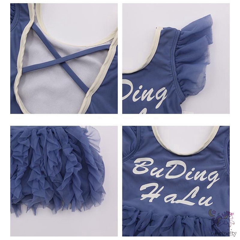 Đồ Bơi Một Mảnh In Chữ Cho Bé Gái