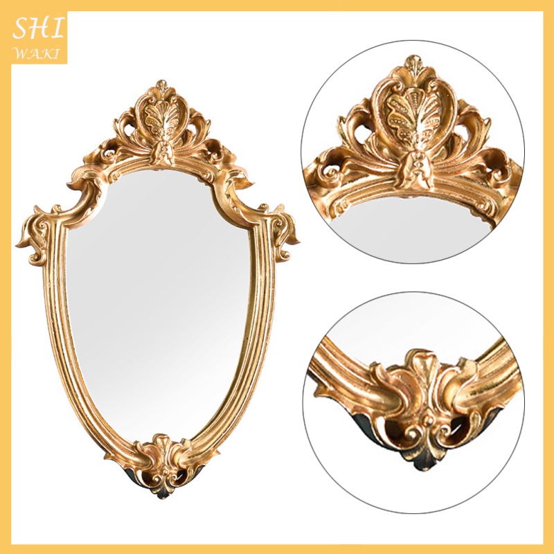 [In Stock]European Style Resin Hanging Wall Oval Mirror Home Nordic Decoration Mirror