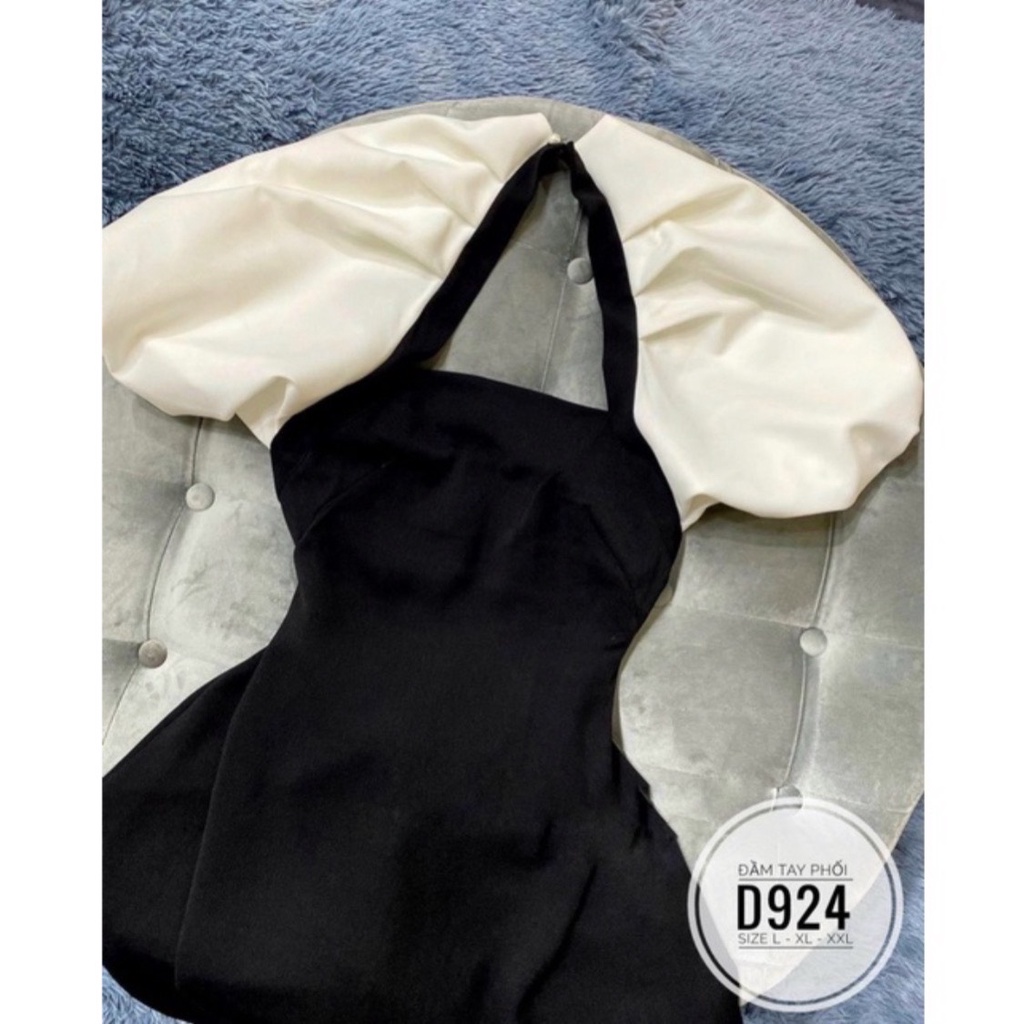 Đầm dự tiệc HH.bigsize tay phối lụa Tapta sang chảnh cổ vuông chất cotton lạnh
