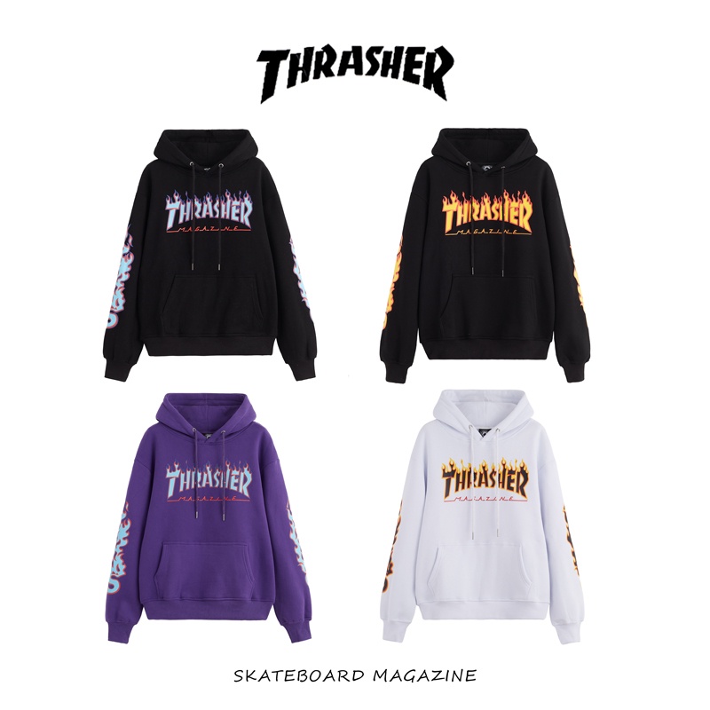 Áo Hoodie có mũ trùm in họa tiết chữ THRASHER phong cách cổ điển dễ phối đồ cho nam và nữ #TW07 | BigBuy360 - bigbuy360.vn