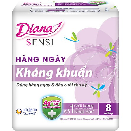 Combo Băng vệ sinh hàng ngày Diana Daily 6 gói một gói 8 miếng