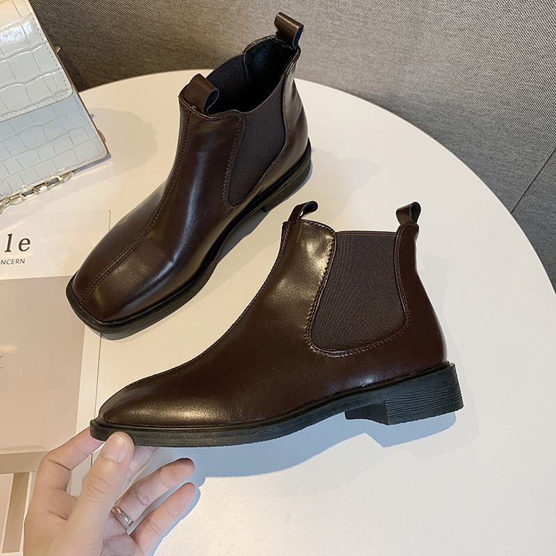 Giày bốt da màu trơn thời trang cho nữ