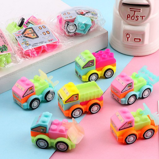 Combo 2 Set (2 chiếc xe) đồ chơi lắp ghép xe tí hon giúp bé phát triển tư duy (giao mẫu ngẫu nhiên)