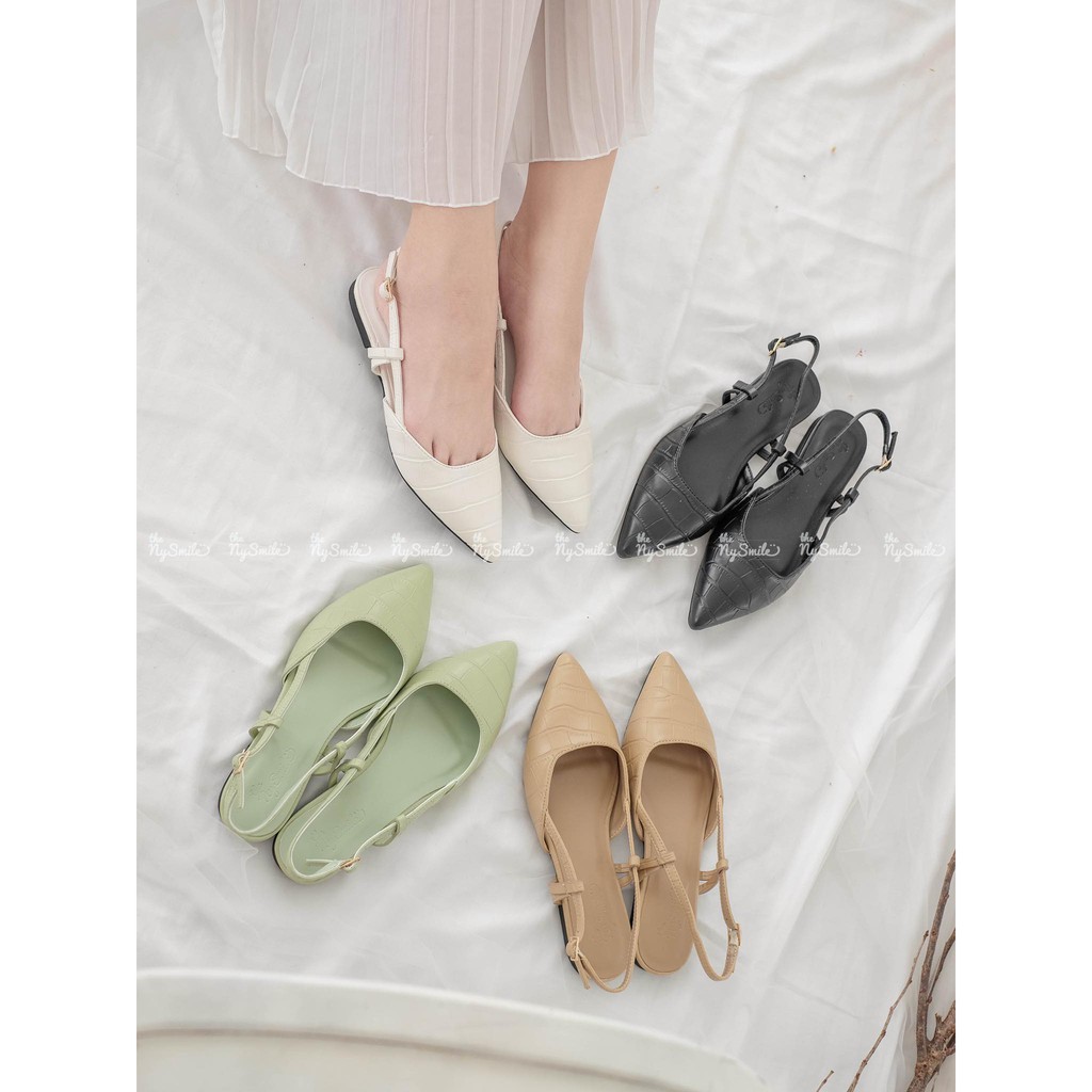 [BÚP BÊ] CUBE - GIÀY 2P NHỌN DA RẮN QUAI ÔM - THENYSMILE | BigBuy360 - bigbuy360.vn