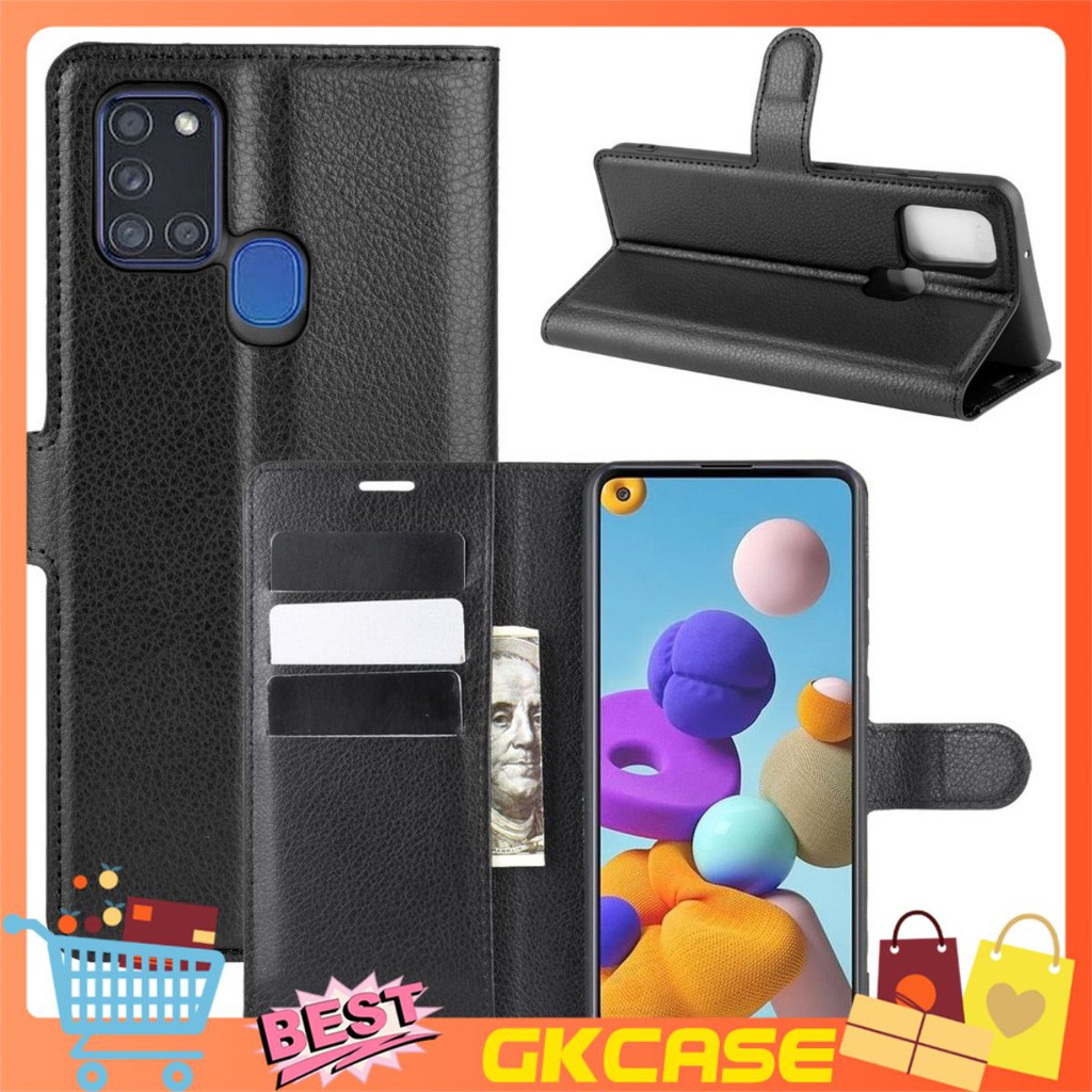 Bao da Samsung A01 A11 A21S A31 A51 A71 Ốp lưng da cao cấp có nắp gập và chống xem phim | BigBuy360 - bigbuy360.vn