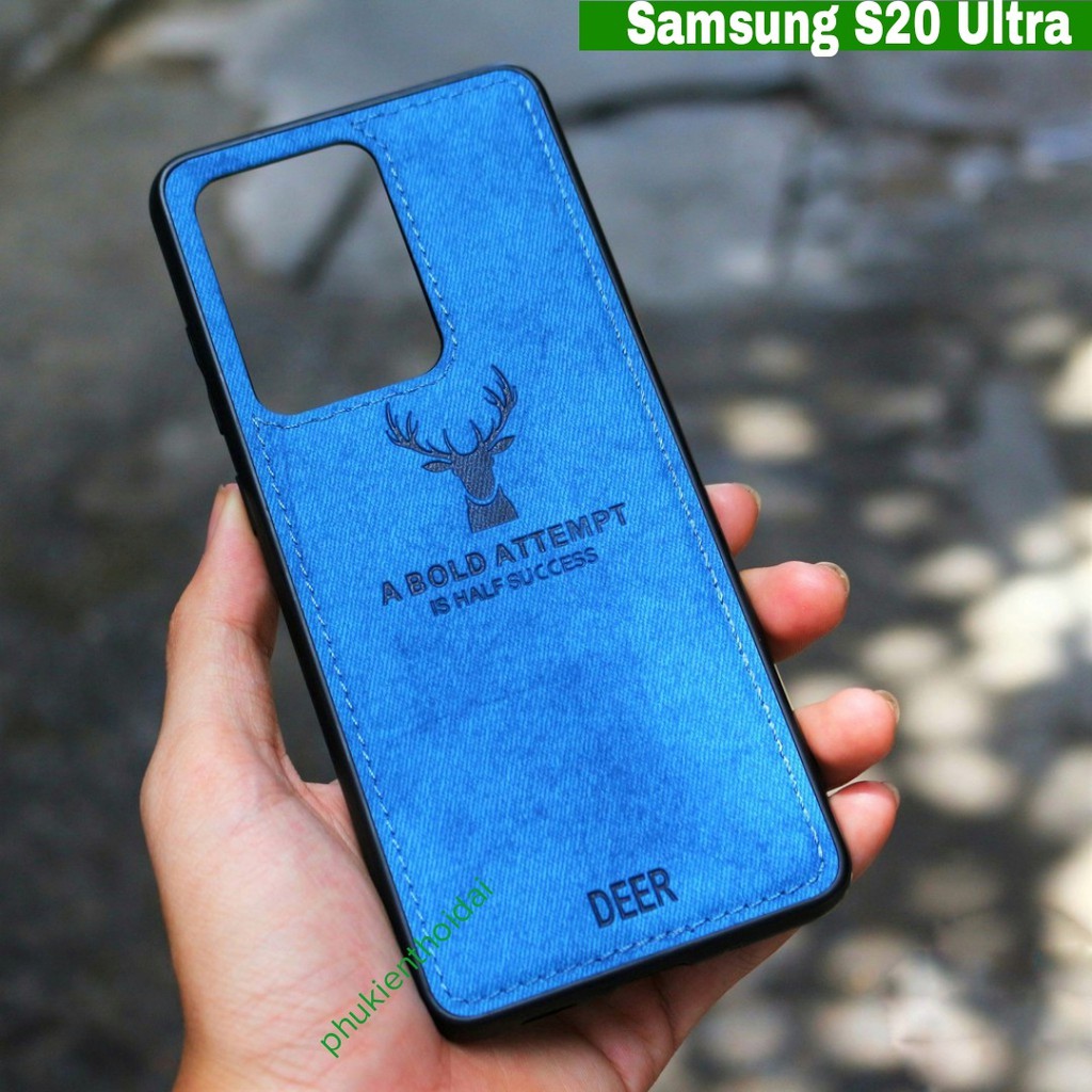 Ốp lưng Samsung S9 Plus / S20 Plus / S20 Ultra / S22 Ultra Vải đầu Hươu thời trang cao cấp