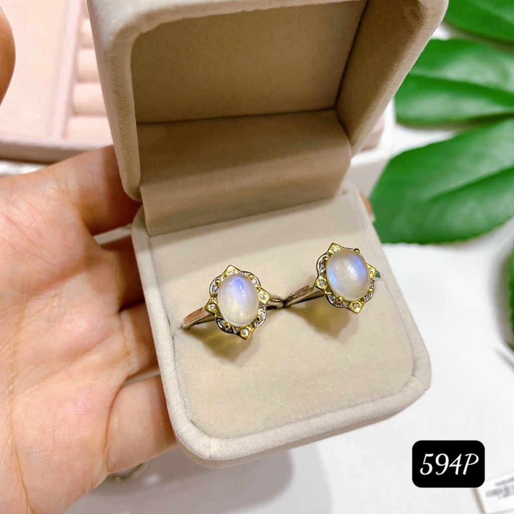 Nhẫn Bạc 925 Đính Đá Mặt Trăng Nhiều Mẫu Xinh Xắn