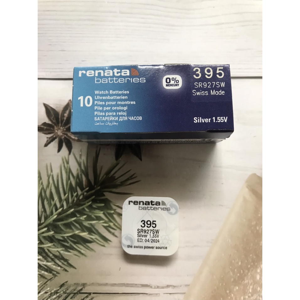 Pin đồng hồ Renata 927 395 SR927SW AG7 silver oxide 1.55V chính hãng Renata Thụy Sĩ - Vỉ 1 viên
