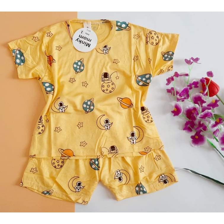 Bộ Cộc Tay Chất Thun Lạnh MINKY MOM Vải Mềm Mịn, Thoáng Mát Cho Bé Trai, Bé Gái Từ 5 – 16kg