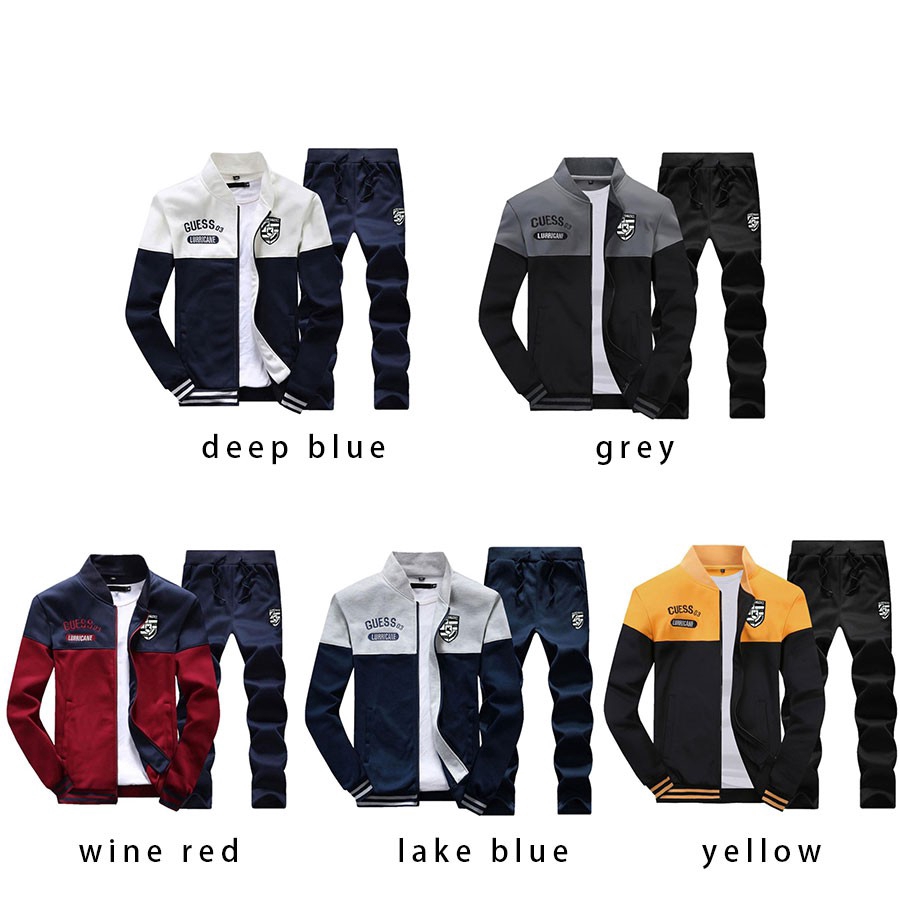 Bộ áo khoác ngoài dài tay + quần dài thời trang nam size M-4XL #D10 chất lượng cao