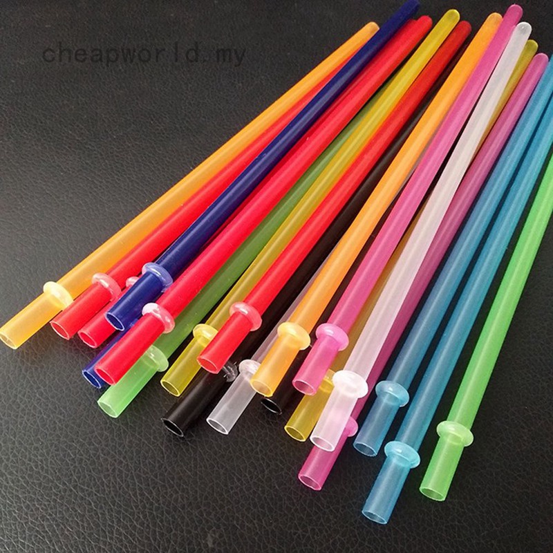 Bộ 3 VÀ BỘ 6 Ống Hút Nhựa Cứng PP Dài 24cm Không BPA Có Thể Tái Sử Dụng Nhiều Màu