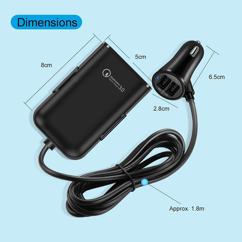 IPHONE Đầu Sạc Nhanh Qc3.0 4 Cổng Usb 60w 8a Tiện Dụng