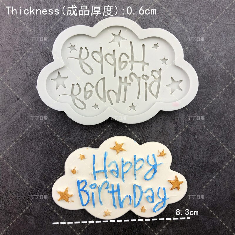 Khuôn Chữ Happy Birthday 3d Làm Bánh, Sô Cô La, Thạch