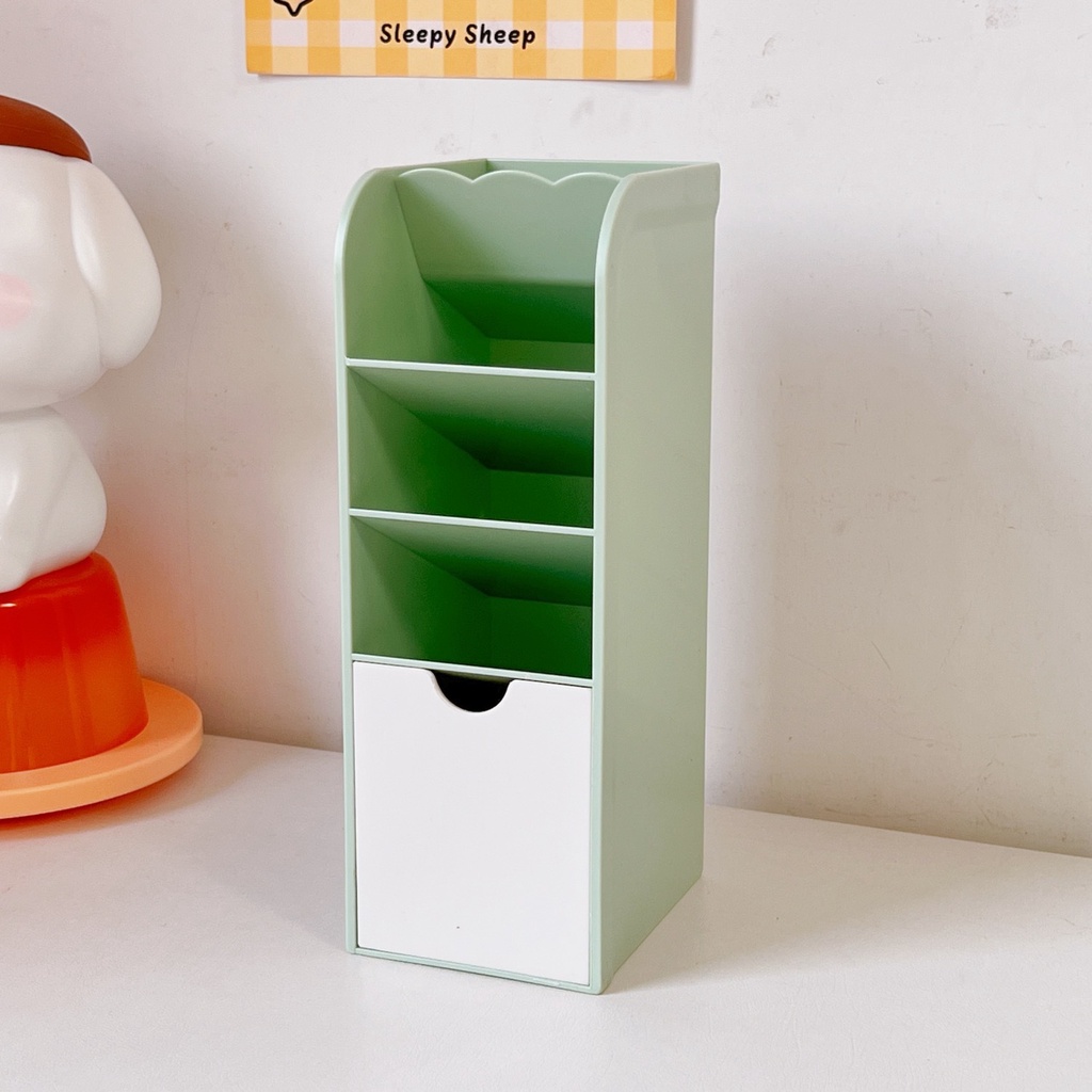 Hộp đựng bút 3 tầng có ngăn kéo loại xịn chất nhựa dày dặn