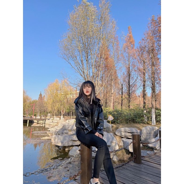 Jacket Da và dạ Tweet chất đẹp lên Form hack dáng