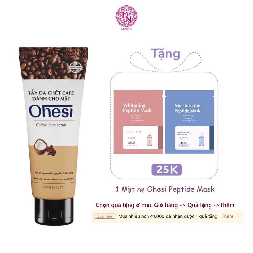 Tẩy tế bào chết Cafe Ohesi dành cho mặt 100g
