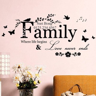 Decal dán tường Chữ Family