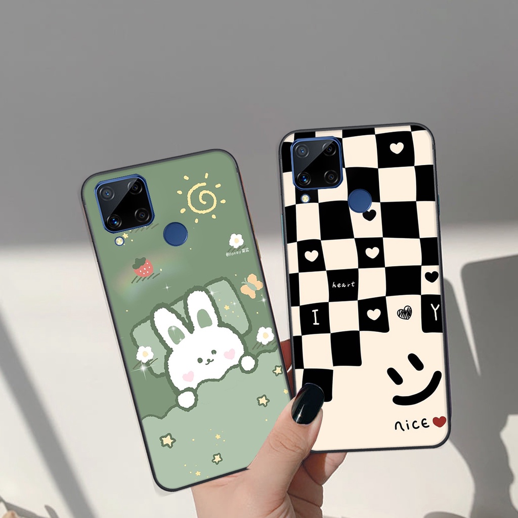 Ốp lưng Realme C15 in hình Gấu nâu - hồng, Gấu Be@rick  cực CUTE, DỄ THƯƠNG