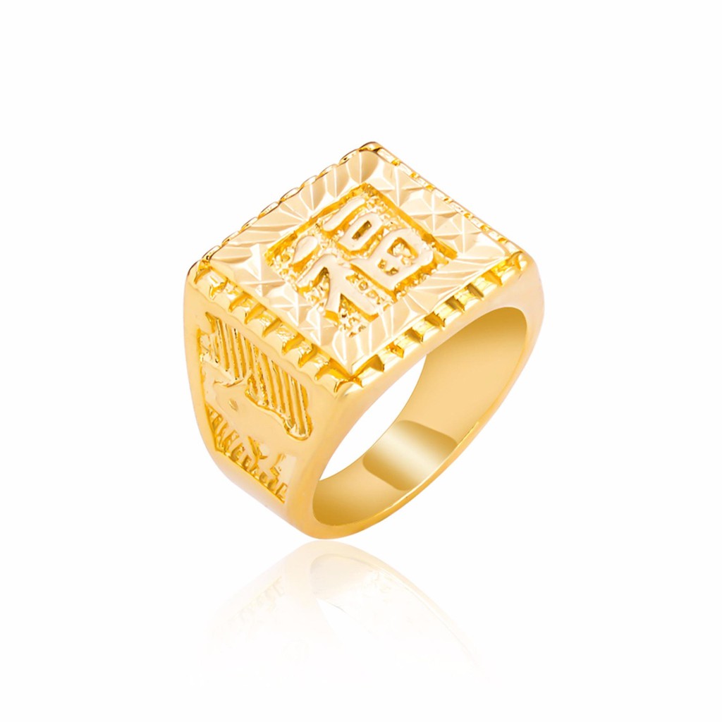 Mã giảm giá HN2012 combo 4 món trang sức mạ vàng dây det lắc tay nhẫn trơn nhẫn chữ phúc 24 k italy