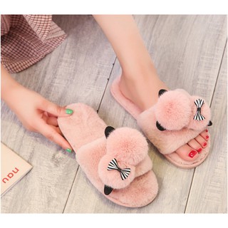 [DẺO DAI, LÂU MÒN, ÊM CHÂN] Dép lông đi trong nhà gấu nằm sấp S037 cao cấp, lông mềm, hàng Quảng Châu