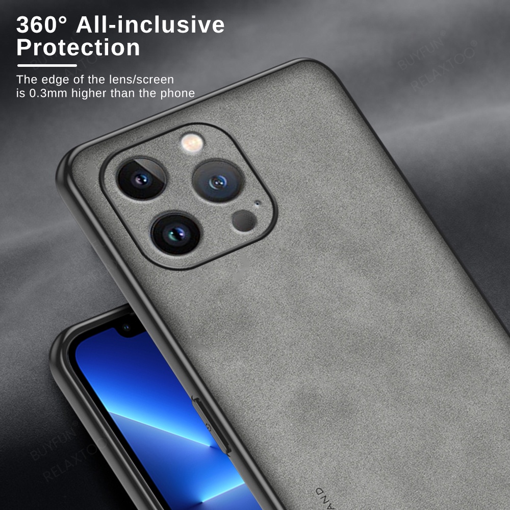 Ốp Điện Thoại Da Cừu Mềm Bảo Vệ Toàn Diện Cho iPhone 14 13 12 11 Pro Max