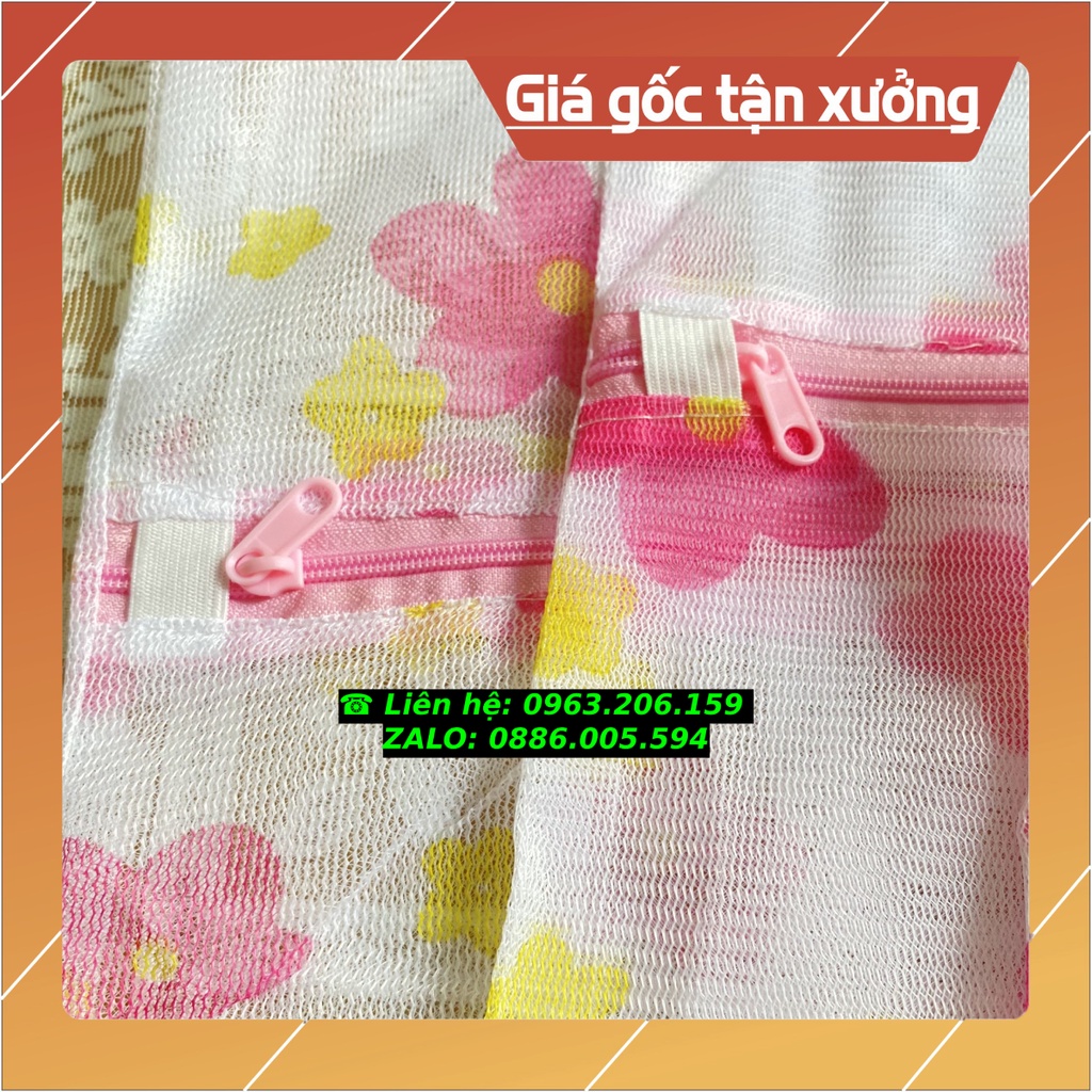Set 5 Túi giặt vải lưới chất liệu sợi vải Polyester 3 túi chữ nhật 2 túi hình trụ