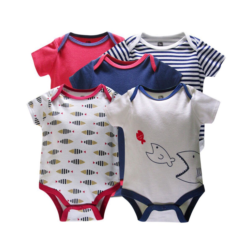 Set 5 body/bodysuit hàng quảng châu cho bé trai bé gái