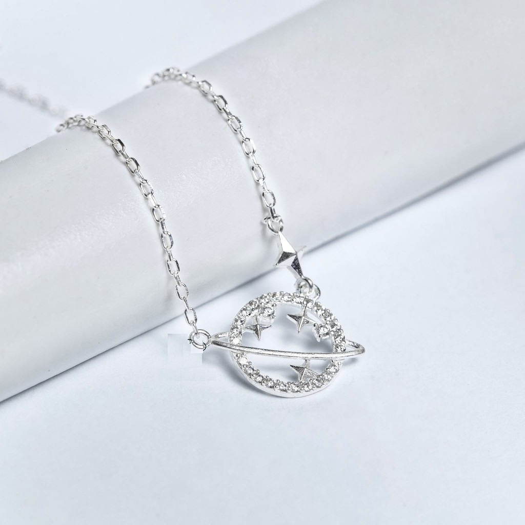 Dây chuyền nữ bạc ta, mặt trăng sao siêu xinh (ảnh thật cuối) vòng cổ nữ bạc thật không đen - Mã TSJD09