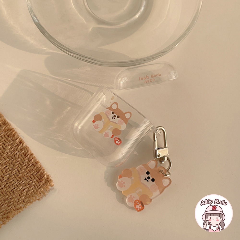 Vỏ Bảo Vệ Hộp Sạc Tai nghe không dây Earphone 1/2/pro Bằng TPU Mềm Họa Tiết Hoạt Hình Shiba Inu Đáng Yêu