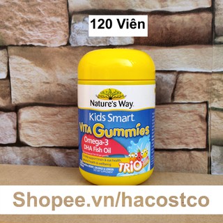 Kẹo dẻo nature's way omega-3 fish oil trio 60 viên 120 viên - kids smart vita gummies omega 3 dha