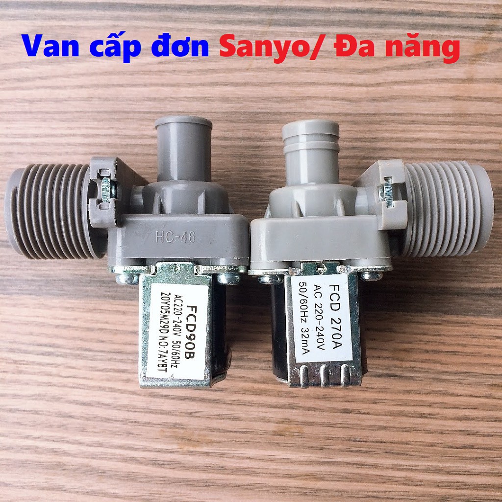 Van cấp nước máy giặt Sanyo [RẺ VÔ ĐỊCH] Van điện từ đơn cấp nước máy giặt đa năng