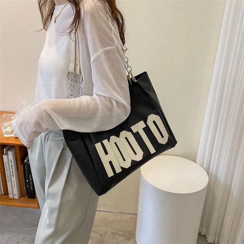 Túi tote Xách Tay / Đeo Vai Cỡ Lớn Bằng Da Mềm Có Dây Xích kf152