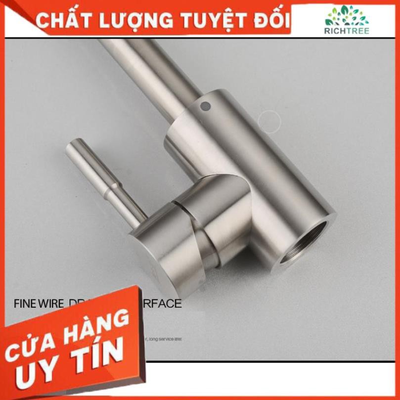 [FREE SHIP] Vòi rửa bát NÓNG LẠNH loại cắm chậu chất liệu inox 304 dáng tròn-Tặng bộ dây cấp-mã-Chính hãng KD 011